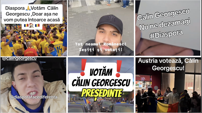 去年11月,數百個TIKTOK帳號激活用以支持喬治斯庫。