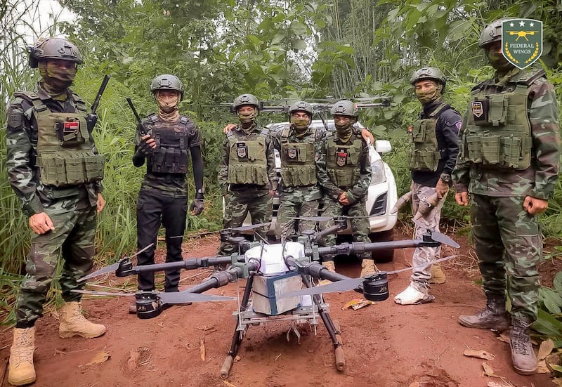 Members of the anti-junta Federal Wings drone squad, September 4, 2023. (Photo: Federal Wings)